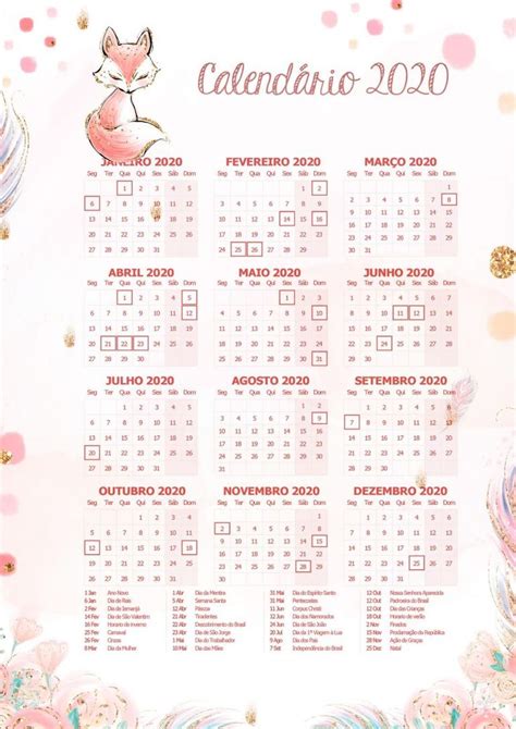 Planner Professor Raposinha Para Imprimir Calendario Professor