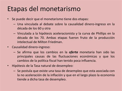 PPT El monetarismo y la teoría de las expectativas racionales