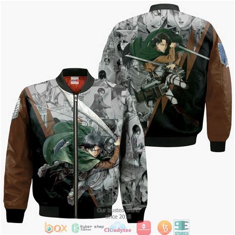 Attack On Titan Levi Ackerman Anime Merch Manga Bomber Jacket