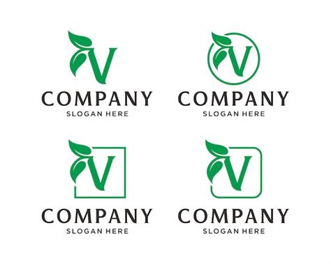 Premium Vector Letter V With Leaf Logo Design