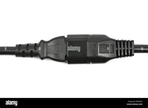 black  female   male rubber connector power plug isolated