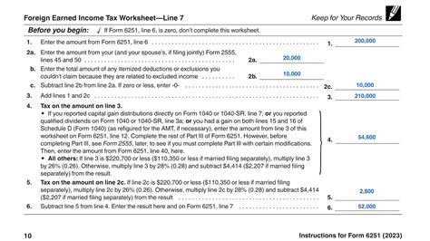 Irs Form 6251 Foreign Earned Income Tax Worksheet Walkthrough Line 7 Worksheets Library