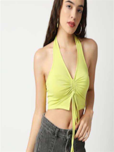 Buy Disrupt Halter Neck Ruched Crop Top Tops For Women 21867706 Myntra