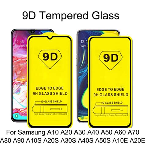 100pcs 9d Curved Tempered Glass For Samsung Galaxy A10 A20 A30 A40 A60 A70 A80 A90 Screen