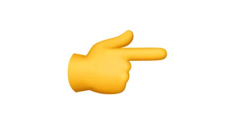 Dorso de una mano con el dedo índice señalando hacia la derecha Emoji