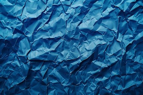 Abstract Banner Design With Deep Sea Blue Crumpled Paper Texture