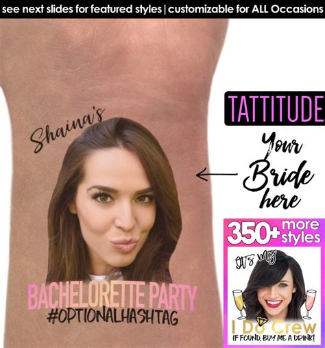 Bachelorette Party Favor Bachelorette Tattoo Bachelorette Party Favors Brides Face Tattoo Bride