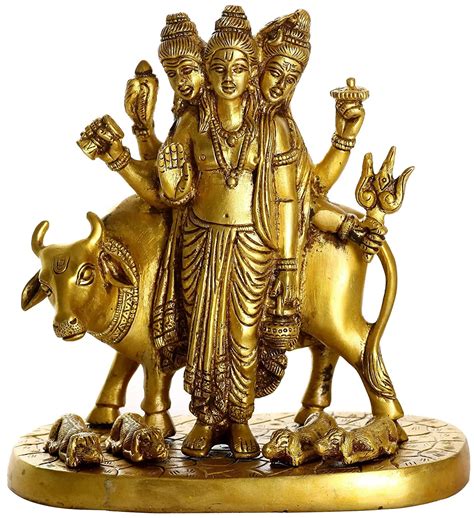 Buy Dattatreya Brass Statue Hindu Trimurti Brahma Vishnu Mahesh