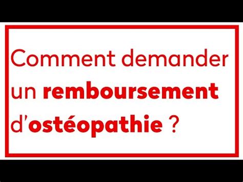 Tuto Demander un remboursement d ostéopathie YouTube