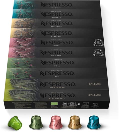 Nespresso Original Assortiment Master Origins 100 Capsules De Café 20x Indonesia Organic