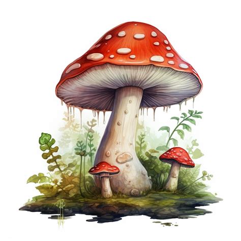 Premium Ai Image There Is A Painting Of A Mushroom With A Dripping