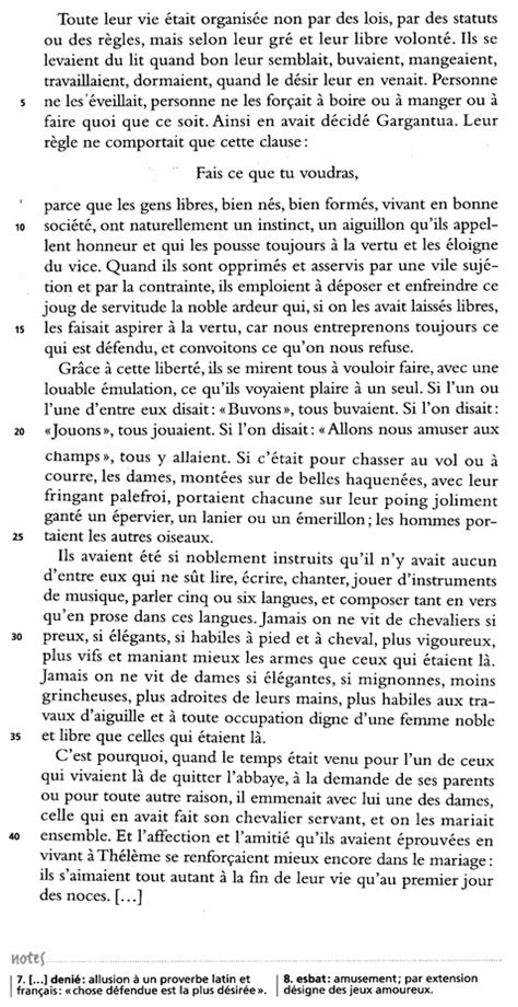 Cahier De Texte Fran Ais Textes Des L A Gargantua Merci Lucie