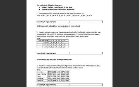 Solved For Each Of The Following Data Sets Indicate The Chegg