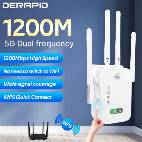 Repetidor WiFi De 1200Mbps Amplificador Inal Mbrico De Doble Banda Red