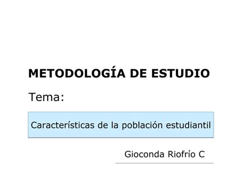 Características de la población estudiantil PPT