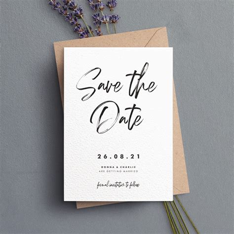 Save The Date Simple Save The Date Personalised Save The Date Save