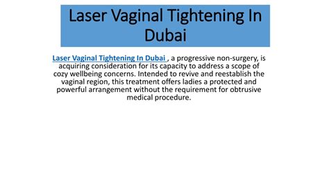 Ppt Laser Vaginal Tightening In Dubai Powerpoint Presentation Free