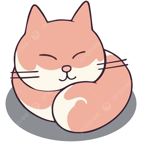 Lindo Gato Durmiendo Icono Logo Vector PNG Pintar Lindo Gato Lindo