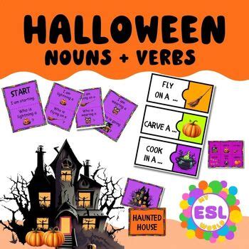 Halloween Nouns And Verbs By My Esl World Tpt