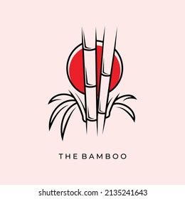 Bamboo Line Art Illustration Handdraw Logo Stock Vector (Royalty Free ...