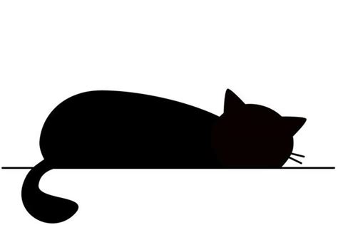 Sleeping Cat Silhouette Vector Art, Icons, and Graphics for Free Download