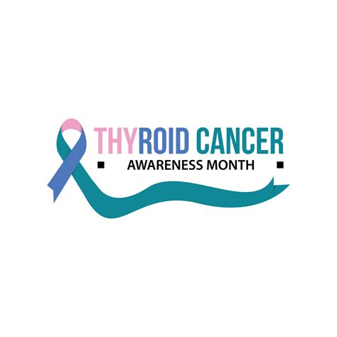 Awareness month ribbon cancer. Thyroid cancer awareness vector ...