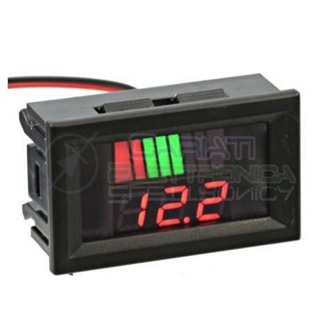 Indicatore Di Carica Voltmetro Display Led Per Batterie Al Piombo V