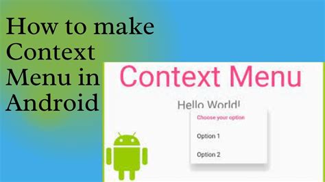 Context Menu In Android Context Menu Tutorial In Urdu Hindi How To