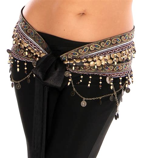 Arabia Coin Belly Dance Belt Sash With Coin Swags