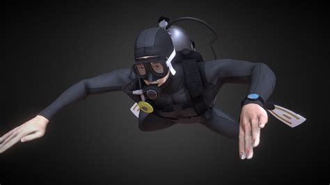 Scuba Diver Diving Suit Buy Royalty Free 3d Model By Hivrtoon