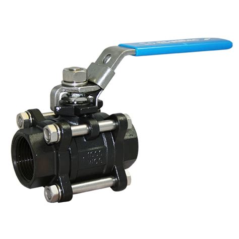 Carbon Steel Ball Valve Screwed Bspp 3 Piece Body Leengate Valves