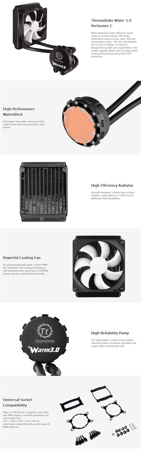 Buy Thermaltake Water 30 Performer C Liquid Cooling System Cl W0222 B Pc Case Gear Australia