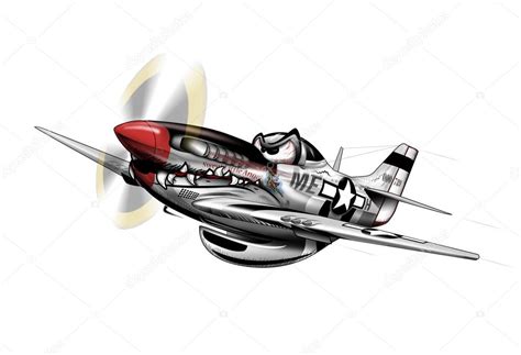 P-51 Mustang WWII Airplane Illustration — Stock Photo © hobrath #71321663