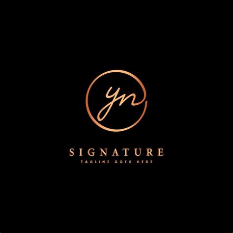 Premium Vector Yn Initial Letter Signature Logo Alphabet Yn In Round