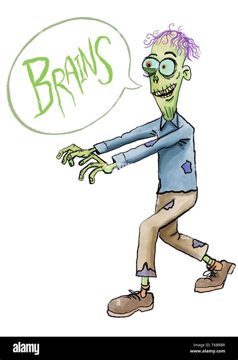 brain eating zombie cartoon Stock Photo - Alamy