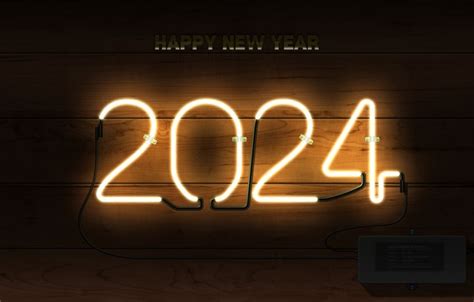 Download wallpaper new year, neon, happy new year, neon sign, 2024year ...