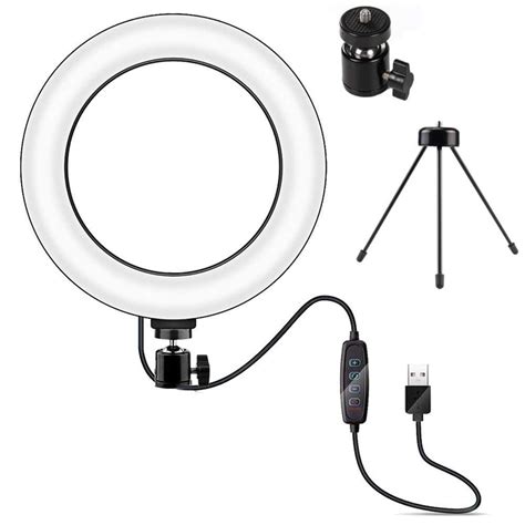 Lampa pierścieniowa LED Ring Lamp 16cm mini Stojak Statyw Tripod