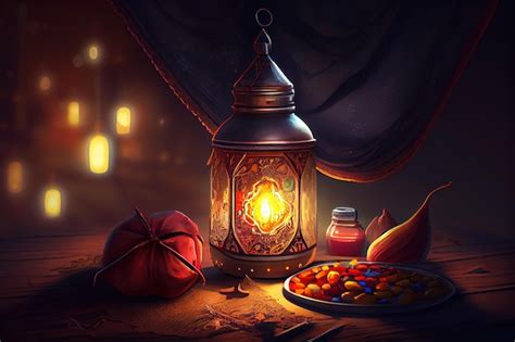 Premium Ai Image Ramadan Kareem Greeting Card Generative Ai