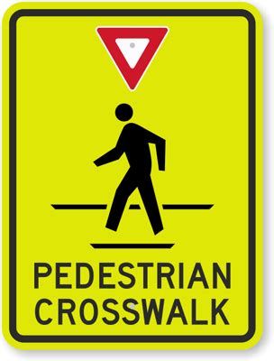 Pedestrian Crosswalk With Graphic - Pedestrian Crossing Sign, SKU: K-5221