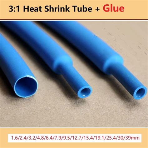 1 2 5M Φ1 6 39mm Dual Wall Heat Shrink Tube Thick Glue 3 1 Shrinkable