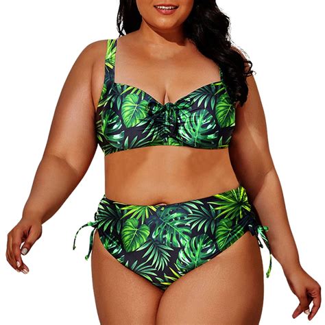 Womens Swimsuits 2 Piece High Waisted Sexy Bikini Plus Size Lace Up