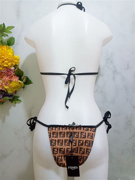 Luxury Fendi Logo Triangle String Bikini Women S Fashion Swimwear