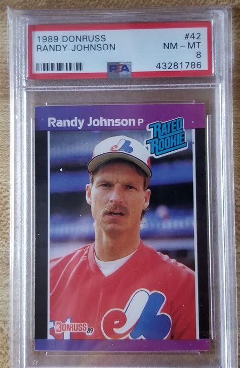 Randy Johnson 1989 Donruss 42 Montreal Expos Rated Rookie PSA NM MT 8