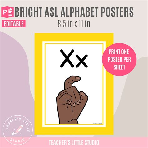 ASL Alphabet Posters Printable Classroom Alphabet Editable - Etsy