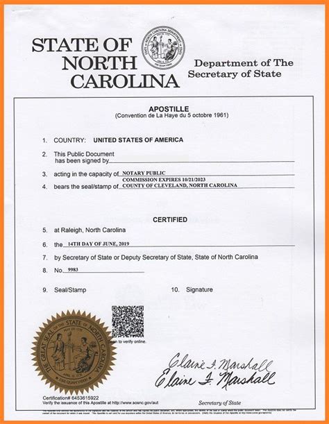 Nc Secretary Of State Apostille Service Printable Form - Printable ...