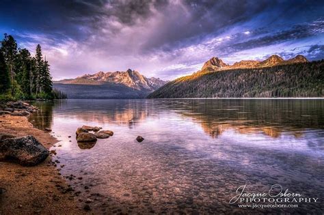 Redfish Lake At Sunrise In The Sawtooth National Recreation Area Near