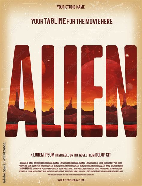 Alien Movie Poster Template Stock Vector | Adobe Stock