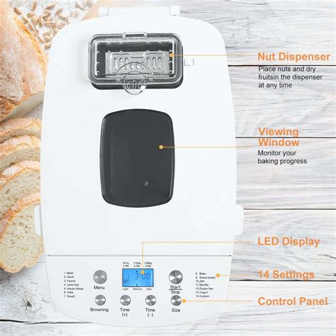 Patioer Bread Maker Machine With Gluten Free Setting 3lb 25lb 2lb