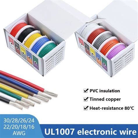 UL1007 PVC Tinned Pure Copper Cable Line Stranded Electrical Wire 30 28