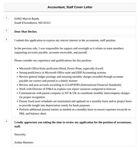 Accountant Staff Cover Letter Velvet Jobs